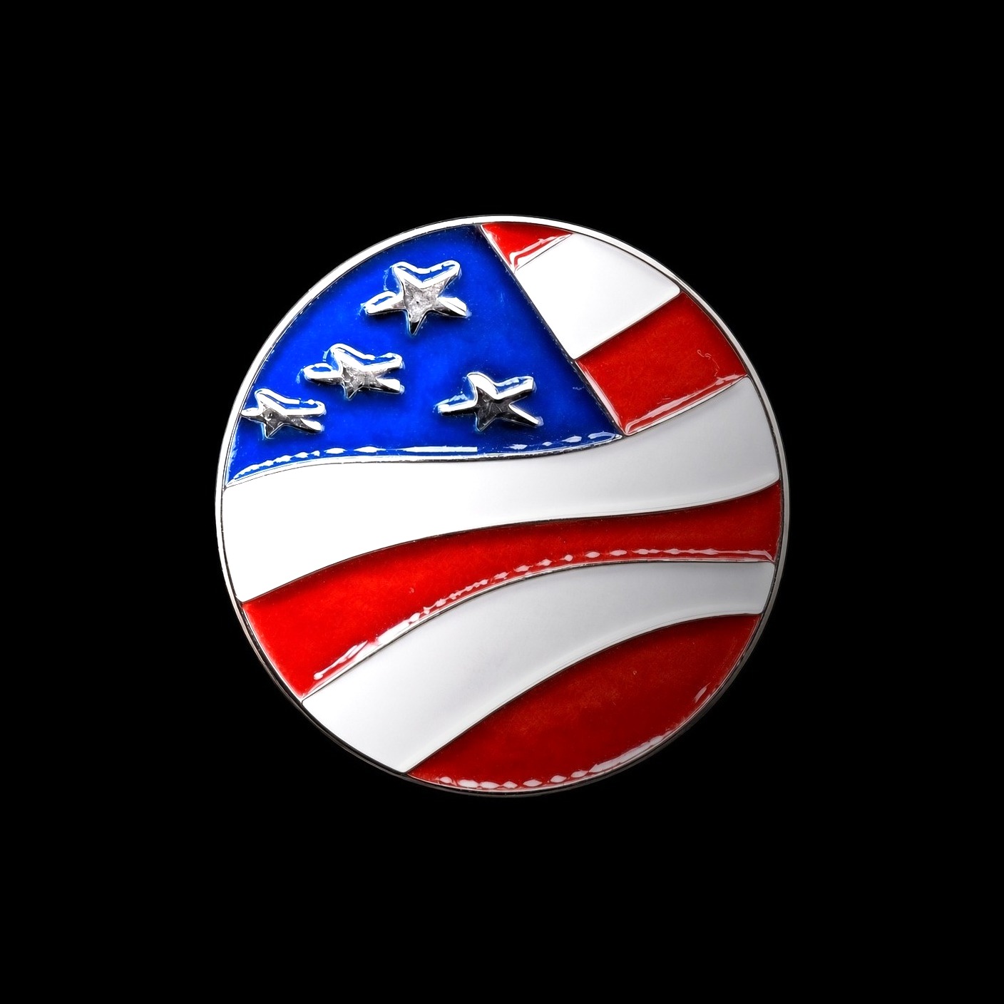 Marker 1 – Waving American flag 25mm golf ball marker