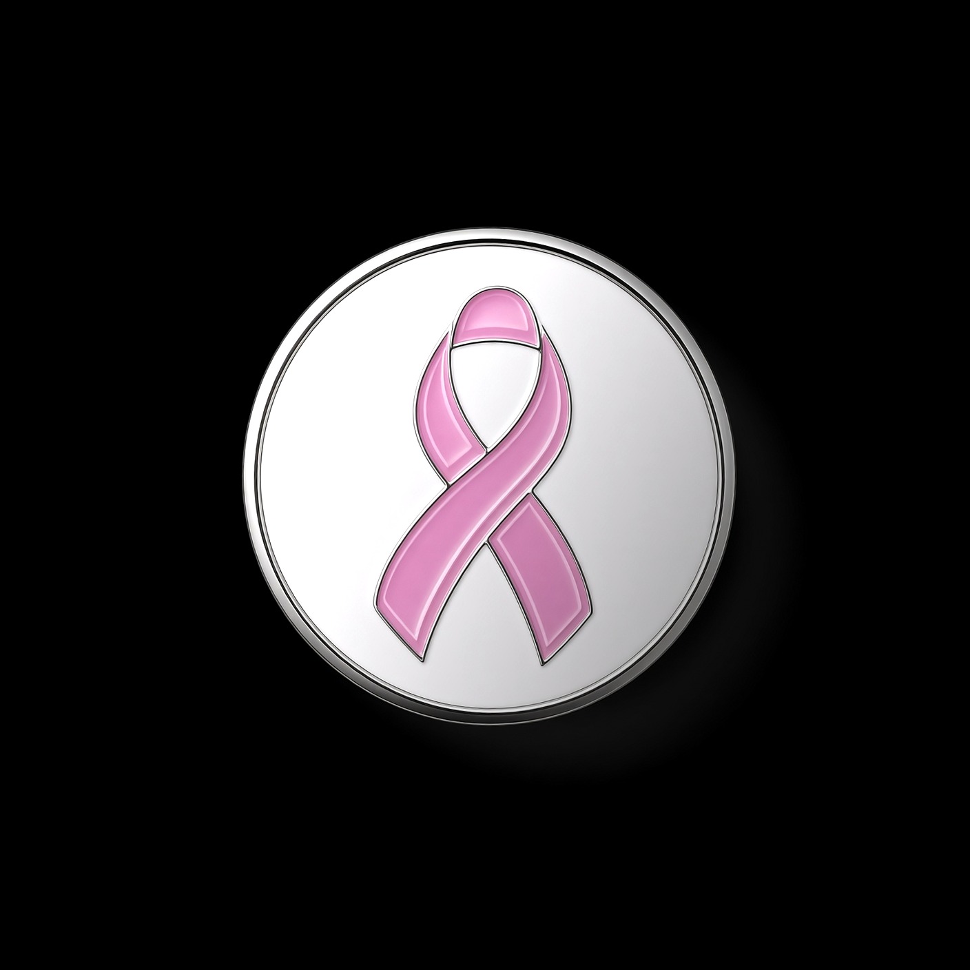 Marker 12 – Pink ribbon 25mm golf ball marker