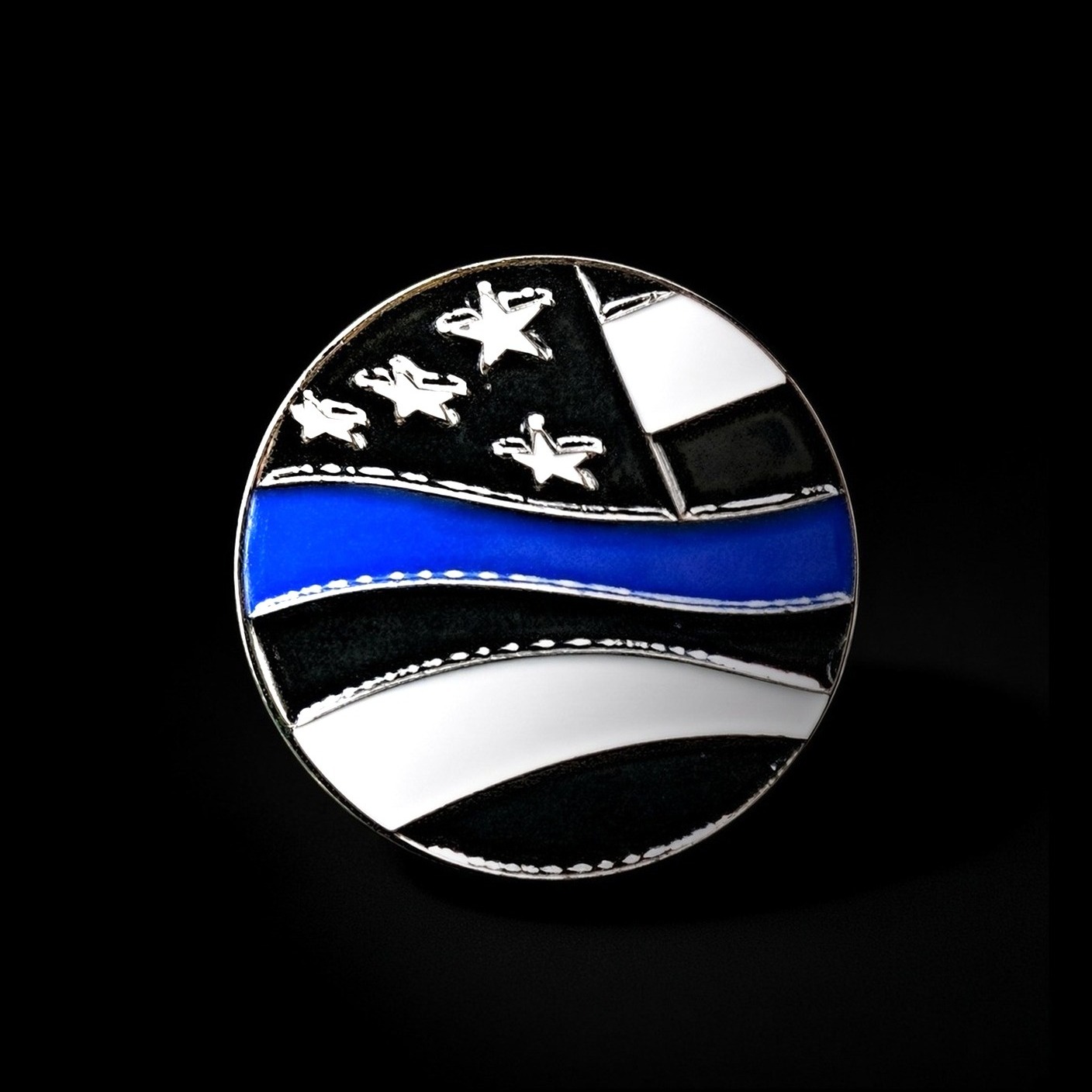 Marker 2 – thin blue line flag 25mm golf ball marker