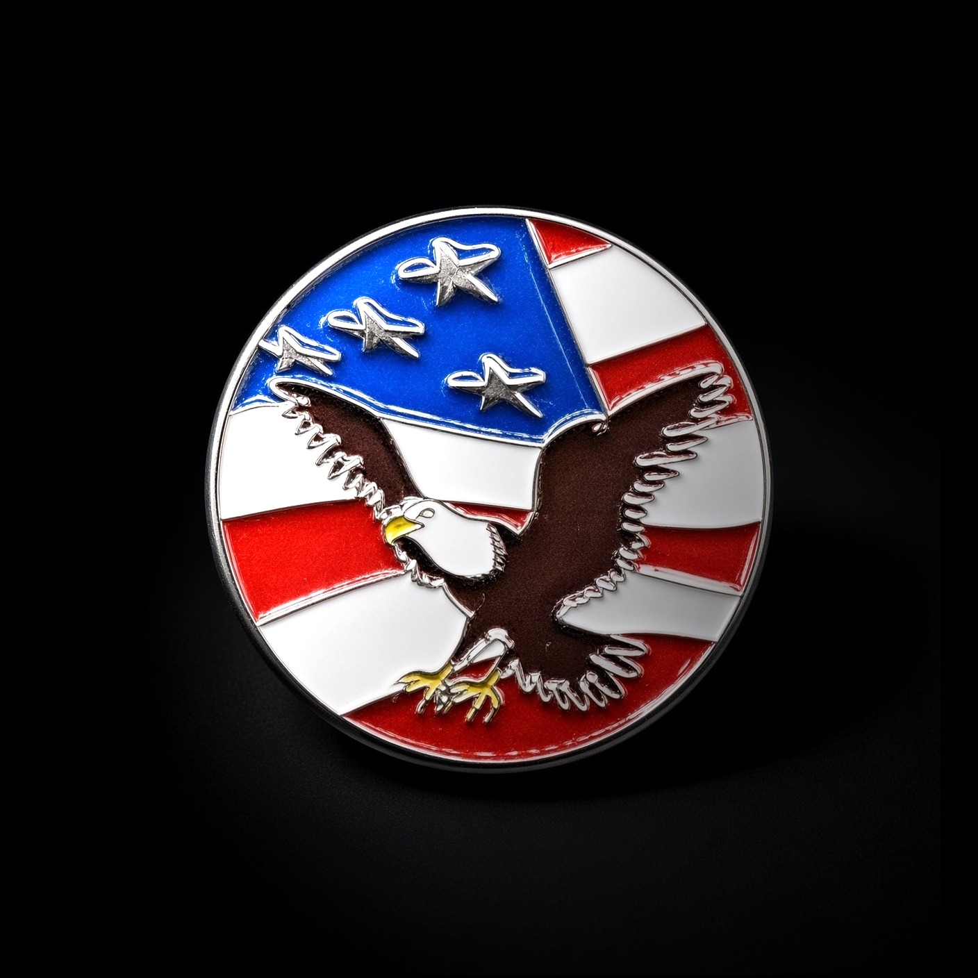 Marker 3 – American flag with eagle 25mm golf ball marker