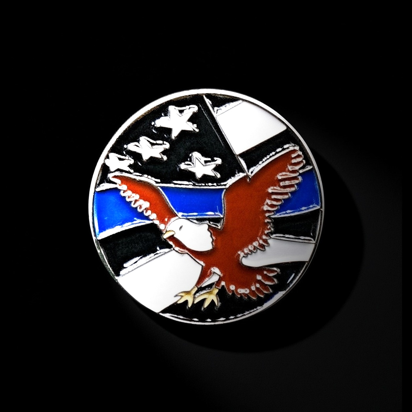 Marker 4 – Thin blue line flag with eagle 25mm golf ball marker